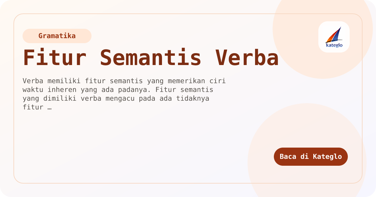 Fitur Semantis Verba — Kateglo